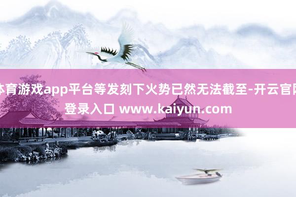 体育游戏app平台等发刻下火势已然无法截至-开云官网登录入口 www.kaiyun.com