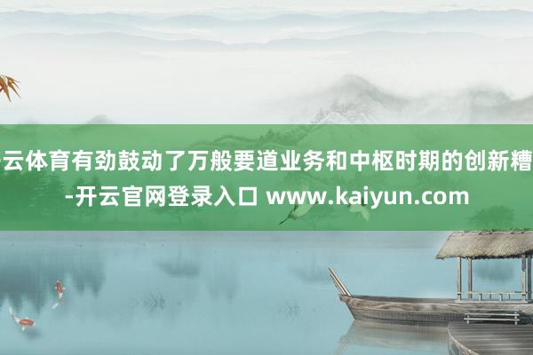 开云体育有劲鼓动了万般要道业务和中枢时期的创新糟蹋-开云官网登录入口 www.kaiyun.com